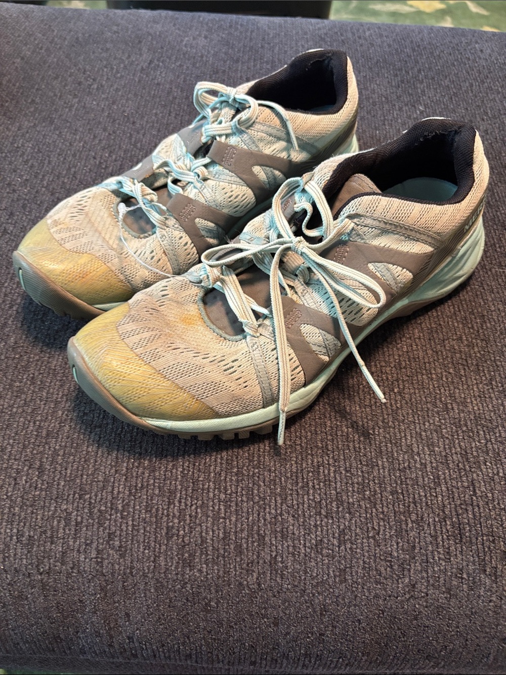 Merrell Women's Mint Green and Gray Athletic Shoes